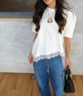 Футболка з мереживом LUC-1217A299