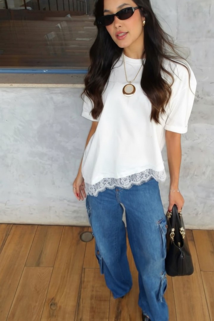 Футболка з мереживом LUC-1217A299