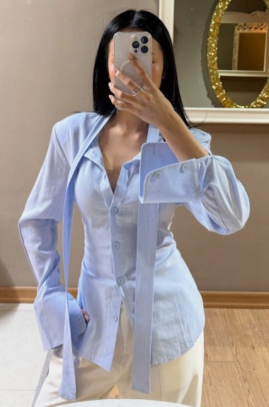 Рубашка с акцентными завязками LUC-1215A429 Рубашка с акцентными завязками LUC-1215A429