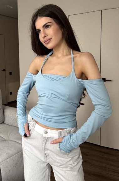 Нежный топ с открытыми плечами MIK-1733A330