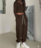 Комфортный костюм укороченный топ и брюки MIK-1735A590