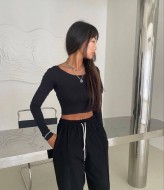 Комфортный костюм укороченный топ и брюки MIK-1735A590