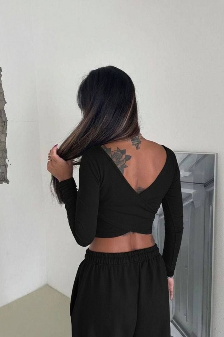 Комфортный костюм укороченный топ и брюки MIK-1735A590