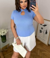 Стильная женская футболка с вырезом MIK-1734A295