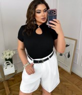 Стильная женская футболка с вырезом MIK-1734A295