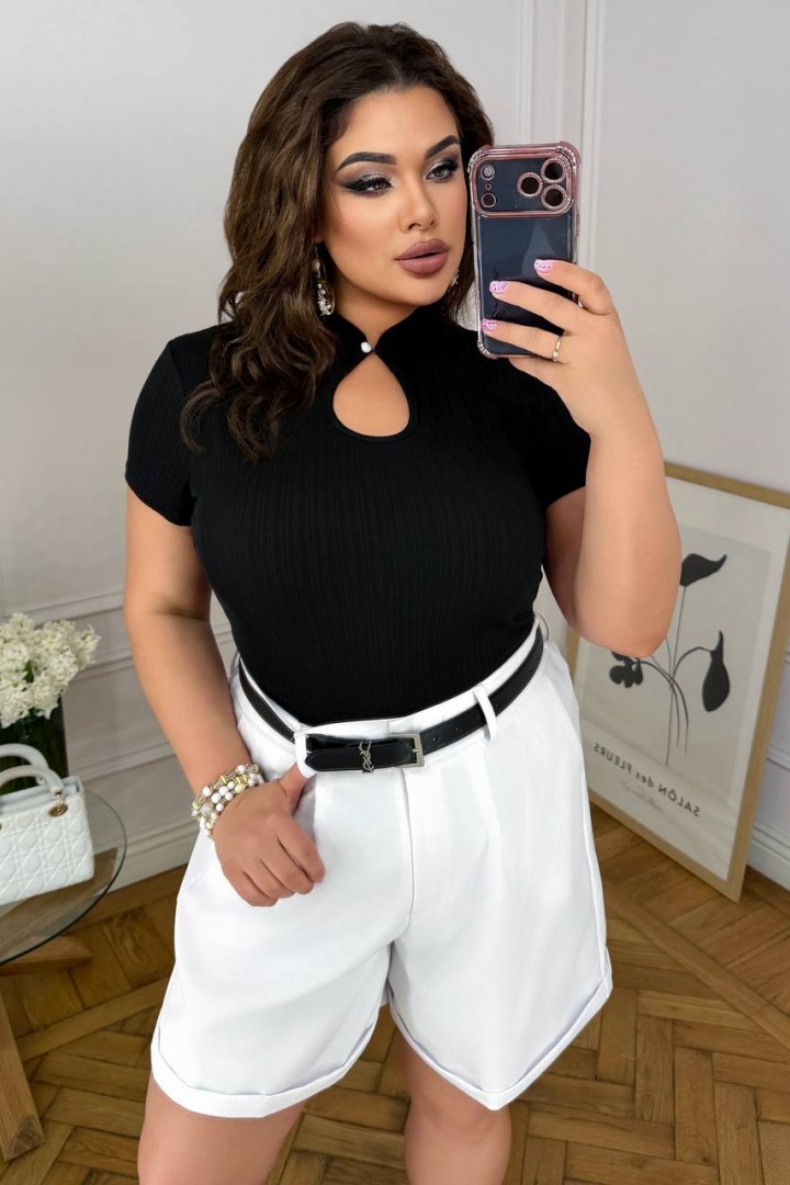 Стильная женская футболка с вырезом MIK-1734A295