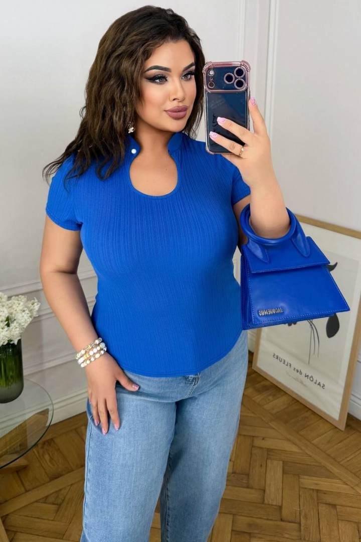 Стильная женская футболка с вырезом MIK-1734A295