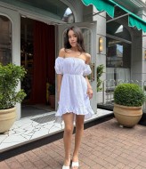 Ассиметричное платье с воланом MIK-3108A295