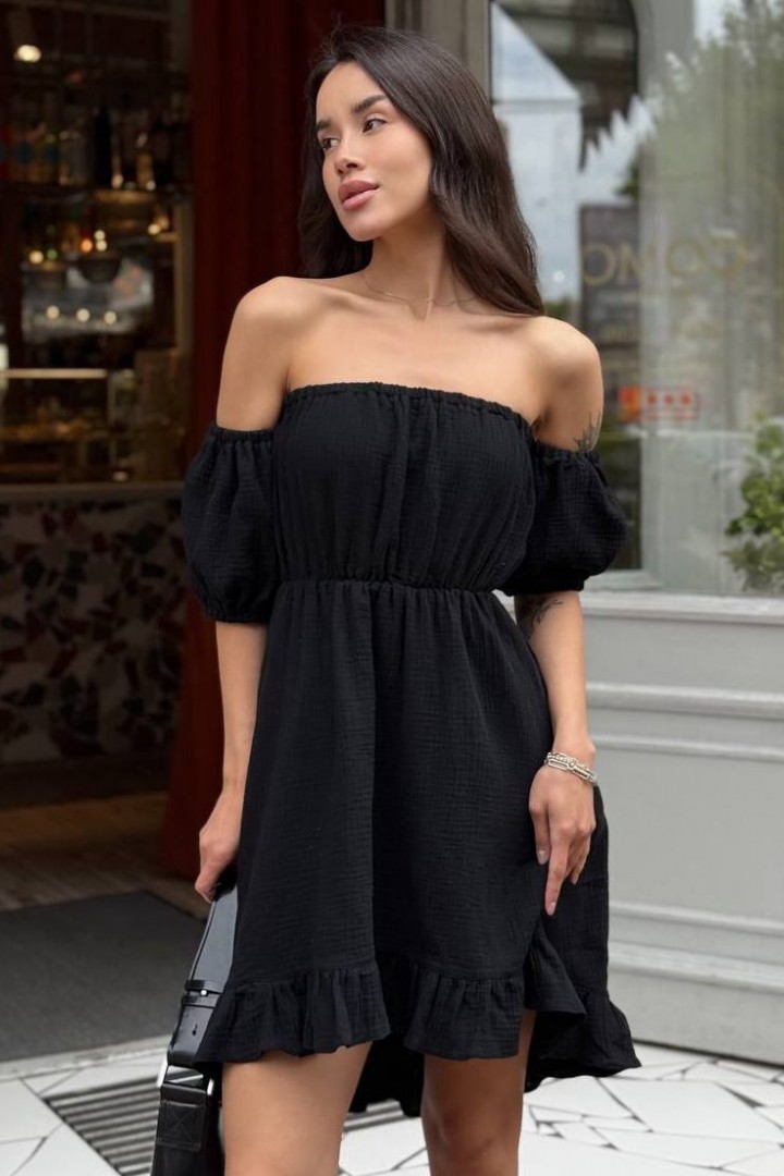 Ассиметричное платье с воланом MIK-3108A295