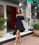 Ассиметричное платье с воланом MIK-3108A295