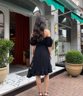 Ассиметричное платье с воланом MIK-3108A295