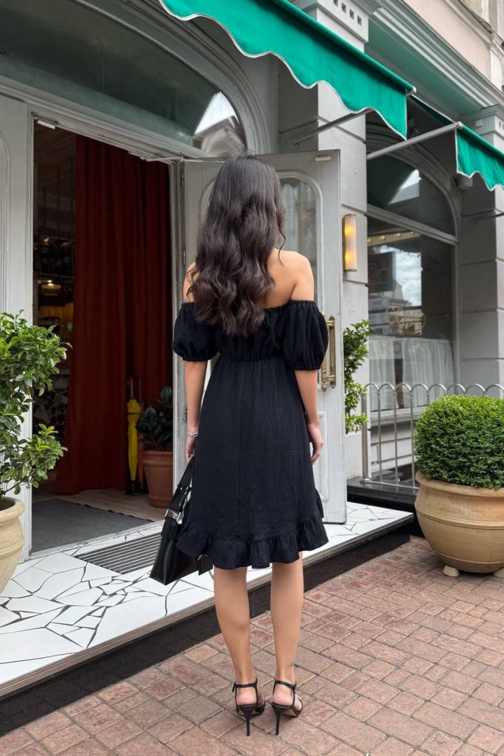 Ассиметричное платье с воланом MIK-3108A295