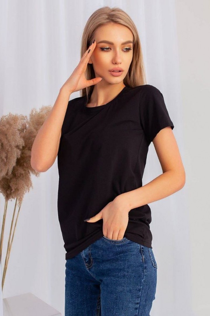 Мягкая черная футболка MIK-4057A160