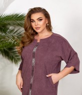 Вельветовое платье с камнями OSI-540A460