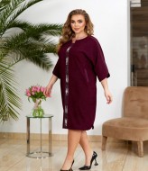Вельветовое платье с камнями OSI-540A460