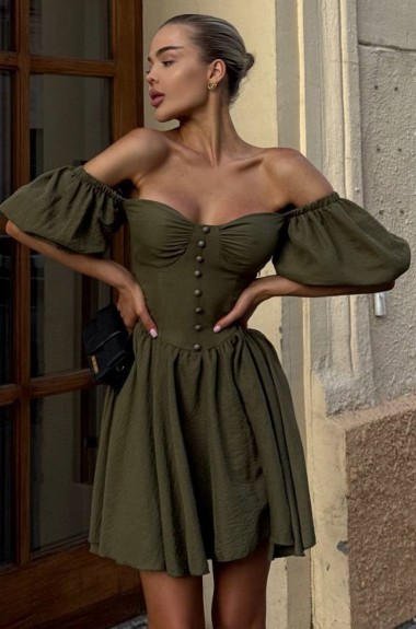 Платье с объемными рукавами MPK-362A630 Платье с объемными рукавами MPK-362A630