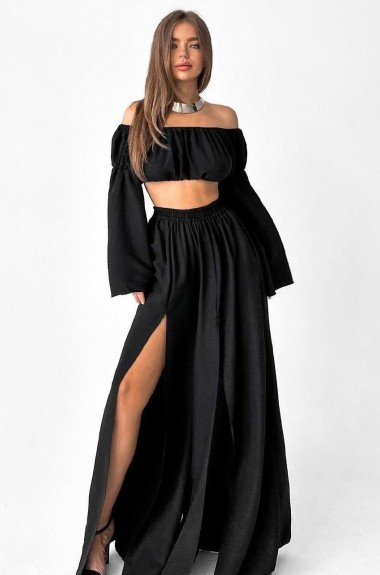 Спокусливий костюм топ + штани AKS-186A470 Спокусливий костюм топ + штани AKS-186A470