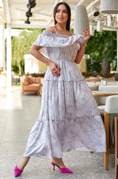 Платье летнее с воланом на поясе Moda Maria купить в интернет-магазине Wildberries