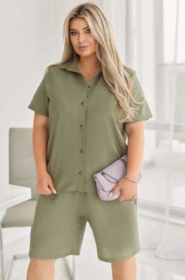 Женский льняной костюм с шортами  MA-1030A630