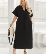 Льняное платье большого размера  MA-1031A600