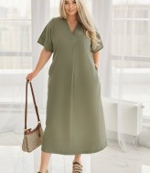 Льняное платье большого размера  MA-1031A600