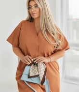 Льняное платье большого размера  MA-1031A600