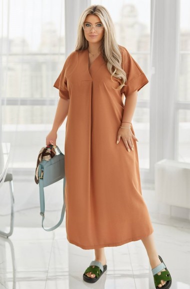 Льняное платье большого размера  MA-1031A600