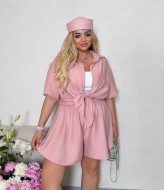 Костюм лен шорты и рубашка  AB-1812A16