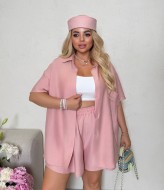 Костюм лен шорты и рубашка  AB-1812A16