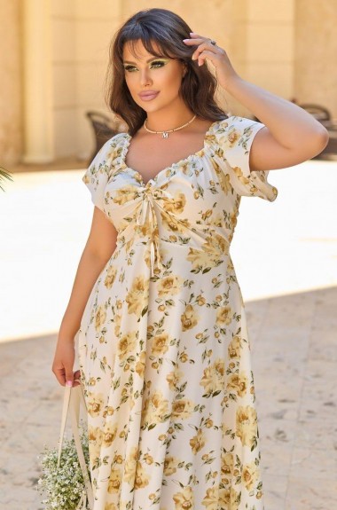 Платье с цветочным принтом YM-05820.1A11 Платье с цветочным принтом YM-05820.1A11