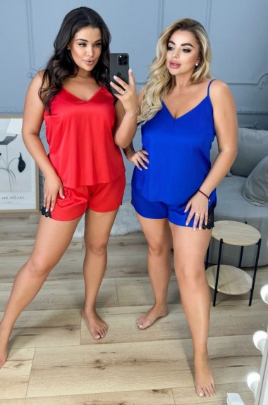 Пижама с шортами шелк ELR-1115A400