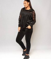 Велюровый спортивный костюм с перфорацией батал IS-153A1100