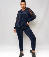 Велюровый спортивный костюм с перфорацией батал IS-153A1100