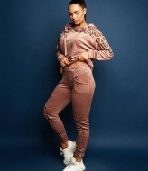 Велюровый спортивный костюм с перфорацией батал IS-153A1100