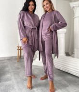 Велюровый домашний костюм тройка  ANA-1675A19