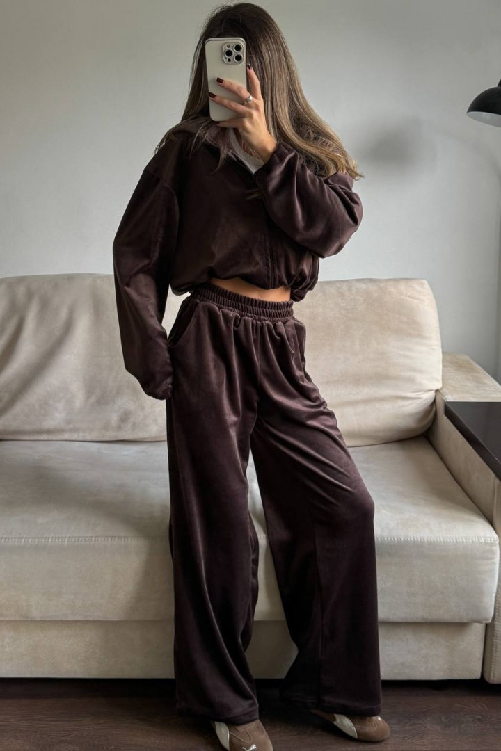 Женский велюровый спортивный костюм  CULT-2094A550