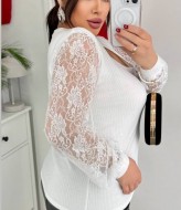 Жіночий лонгслів з шифоновими рукавами OLI-1427A480