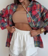 Белая юбка шорты  VOL-579A380