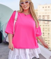 Футболка женская оверсайз однотонная  VAI-448A8