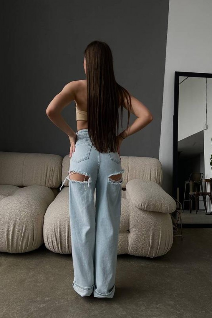 Женские джинсы с разрезами WOW-1544A21