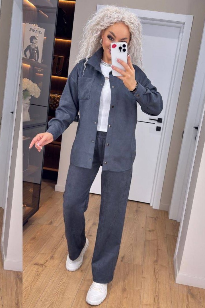 Замшевый брючный костюм SABI-505A750