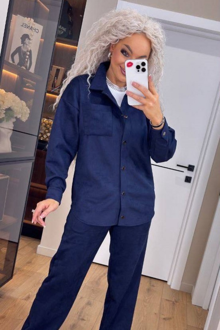 Замшевый брючный костюм SABI-505A750