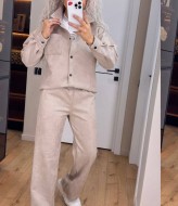 Замшевый брючный костюм SABI-505A750