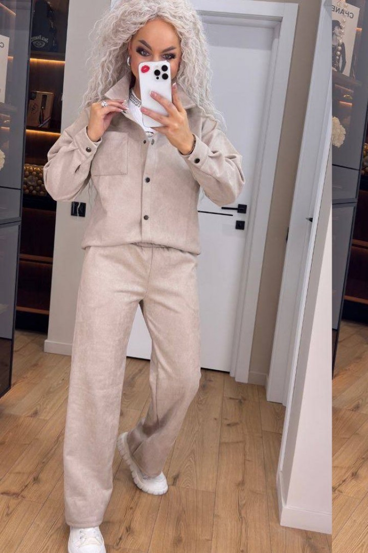 Замшевый брючный костюм SABI-505A750