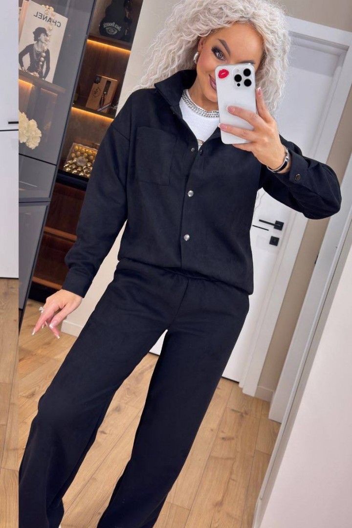 Замшевый брючный костюм SABI-505A750