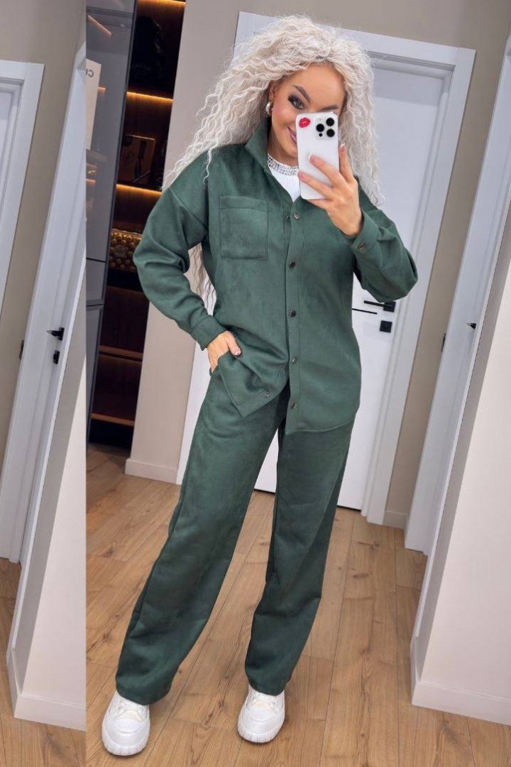 Замшевый брючный костюм SABI-505A750