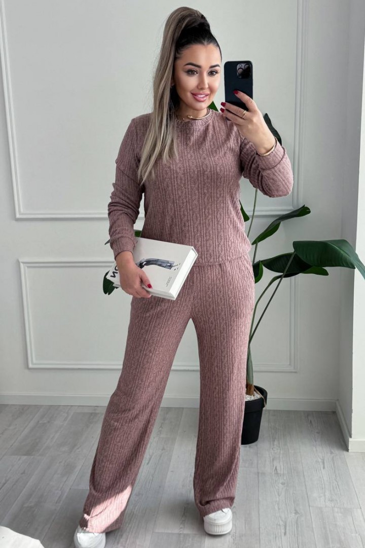 Эффектный вязаный костюм двойка SABI-022A500