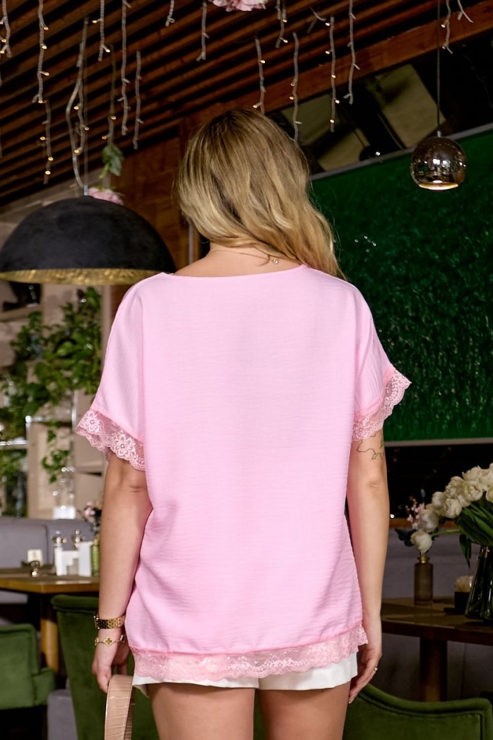 Стильная футболка с кружевом IB-1154A460