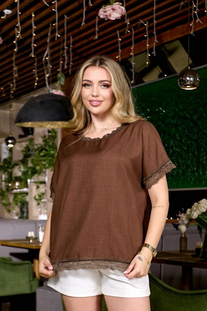 Стильная футболка с кружевом IB-1154A460