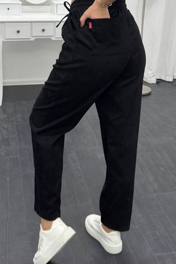 Брюки из микровельвета свободного кроя XOF-7013A310